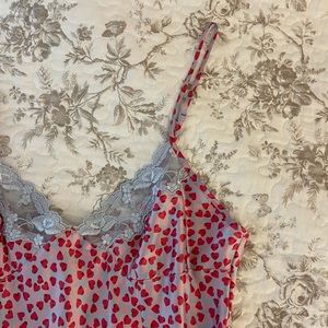 VICTORIAS SECRET Pink & Lace Heart Slip Dress